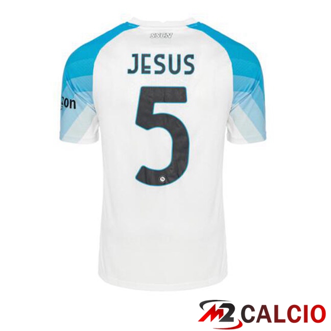 Maglie Calcio SSC Napoli (Jesus 5) Face Game Blu Bianco 2022/2023