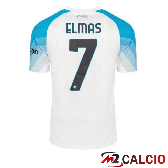 Maglie Calcio SSC Napoli (Elmas 7) Face Game Blu Bianco 2022/2023