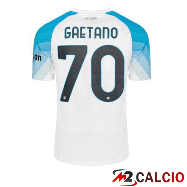 Maglie Calcio SSC Napoli (Gaetano 70) Face Game Blu Bianco 2022/2023