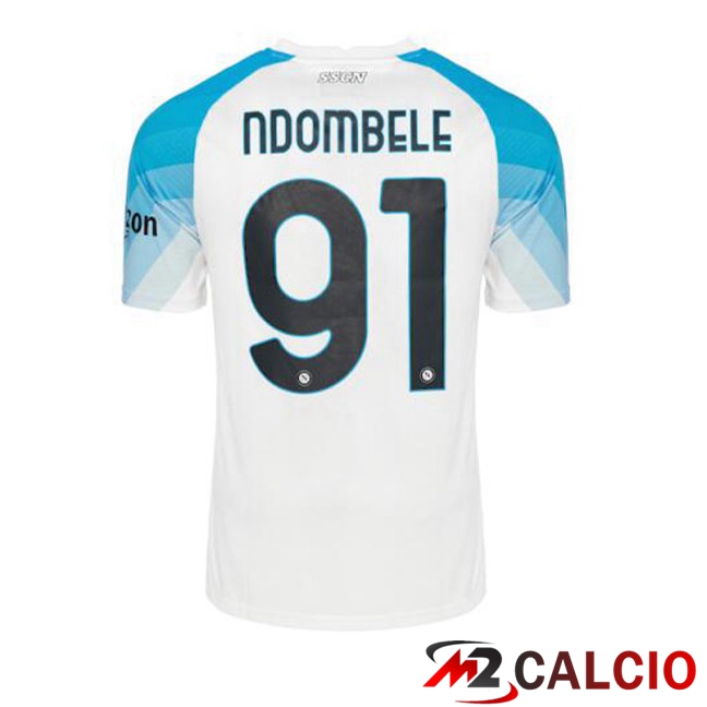 Maglie Calcio SSC Napoli (Ndombele 91) Face Game Blu Bianco 2022/2023
