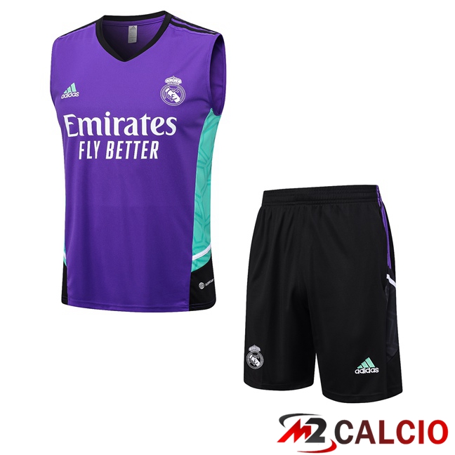 Canotta Calcio Real Madrid + Pantaloncini Viola 2023/2024