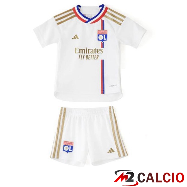 Maglia Calcio Lyon OL Bambino Prima Bianco 2023/2024