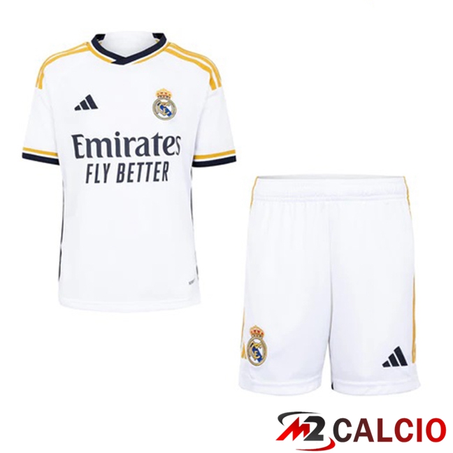 Maglia Calcio Real Madrid Bambino Prima Bianco 2023/2024