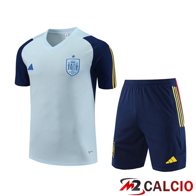 T Shirt Allenamento Spagna + Pantaloncini Blu 2023/2024