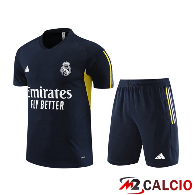 T Shirt Allenamento Real Madrid + Pantaloncini Blu Reale 2023/2024