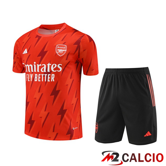 T Shirt Allenamento Arsenal + Pantaloncini Arancia 2023/2024
