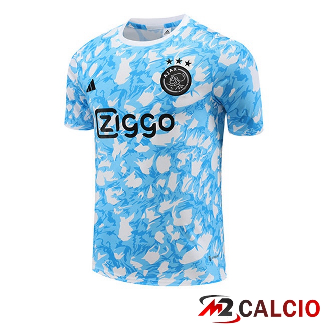 T Shirt Allenamento AFC Ajax Blu Bianco 2023/2024