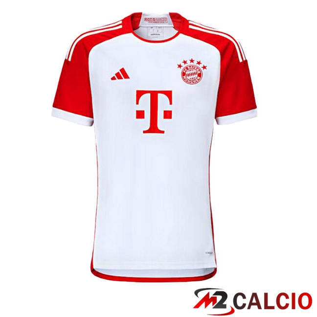 Maglia Calcio Bayern Monaco Prima Bianco Rosso 2023/2024