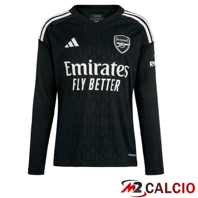 Maglia Calcio Arsenal Portiere Manica Lunga Nero 2023/2024