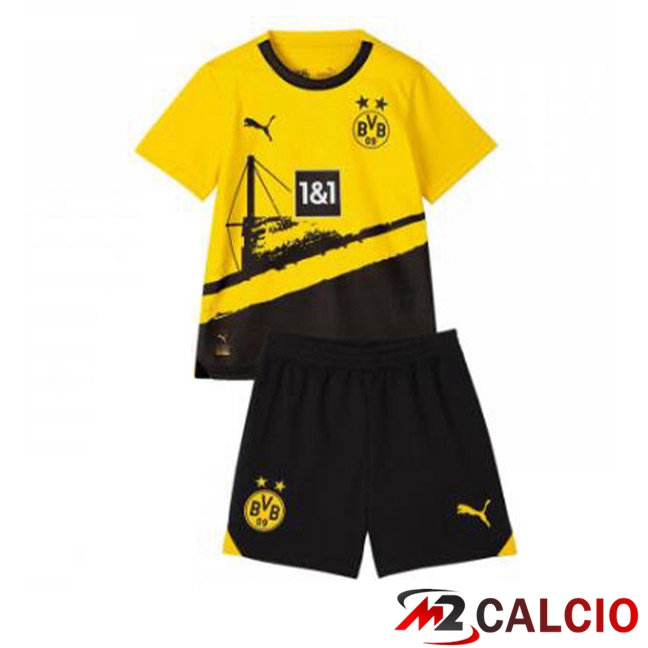 Maglia Calcio Dortmund BVB Bambino Prima Giallo Nero 2023/2024
