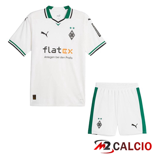 Maglia Calcio Monchengladbach Bambino Prima Bianco 2023/2024