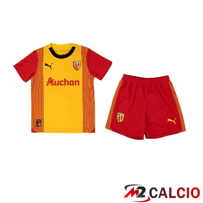Maglia Calcio RC Lens Bambino Prima Giallo Rosso 2023/2024