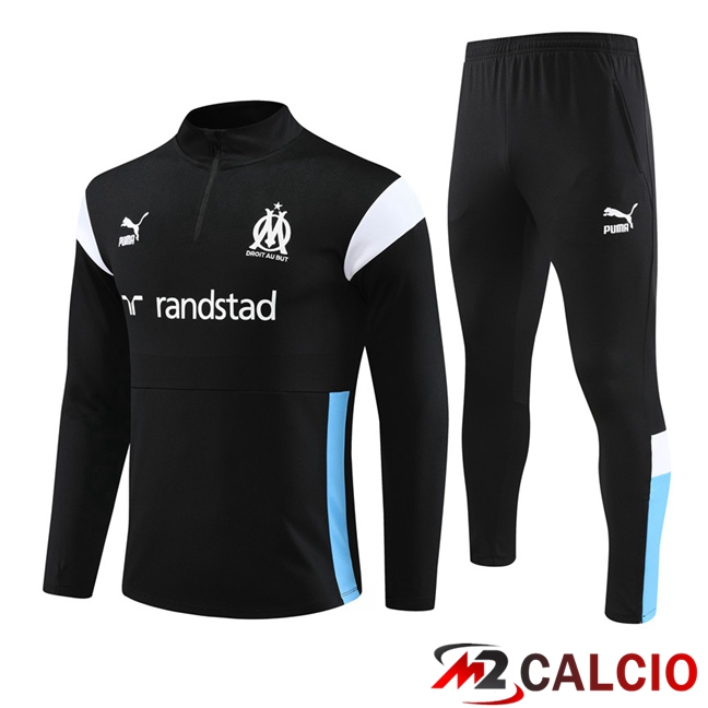 Insieme Tuta Calcio Marsiglia OM Nero 2023/2024