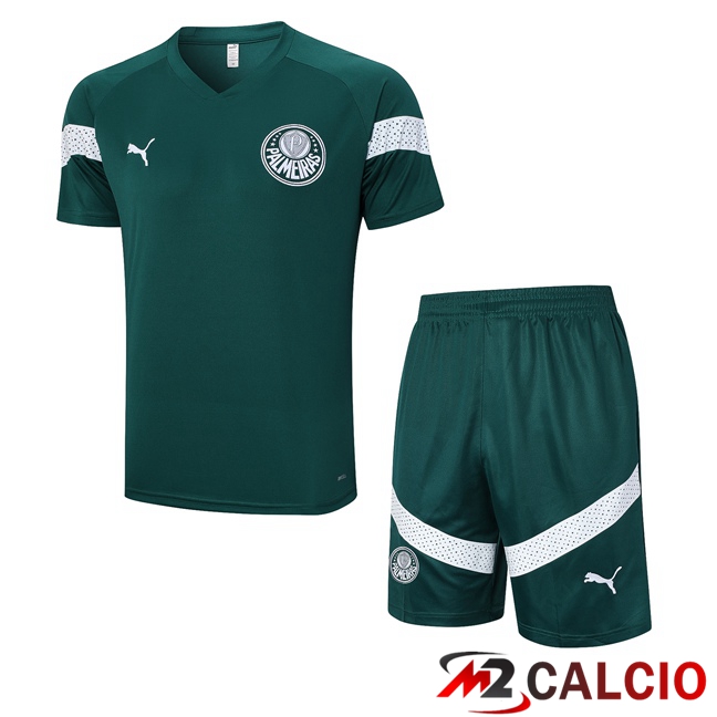 T Shirt Allenamento Palmeiras + Pantaloncini Verde 2023/2024