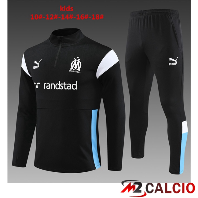 Insieme Tuta Calcio Marsiglia OM Bambino Nero 2023/2024