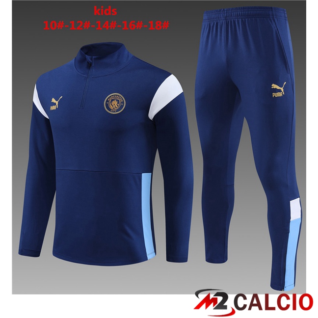 Insieme Tuta Calcio Manchester City Bambino Blu Reale 2023/2024