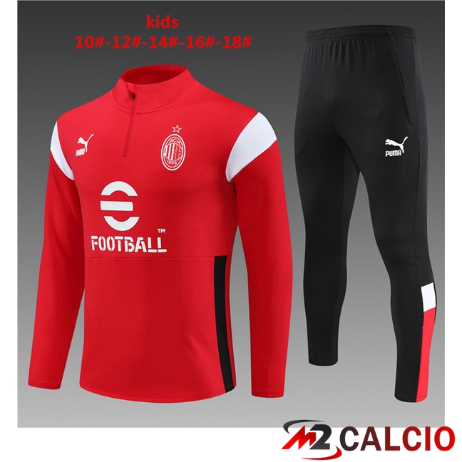 Insieme Tuta Calcio AC Milan Bambino Rosso 2023/2024