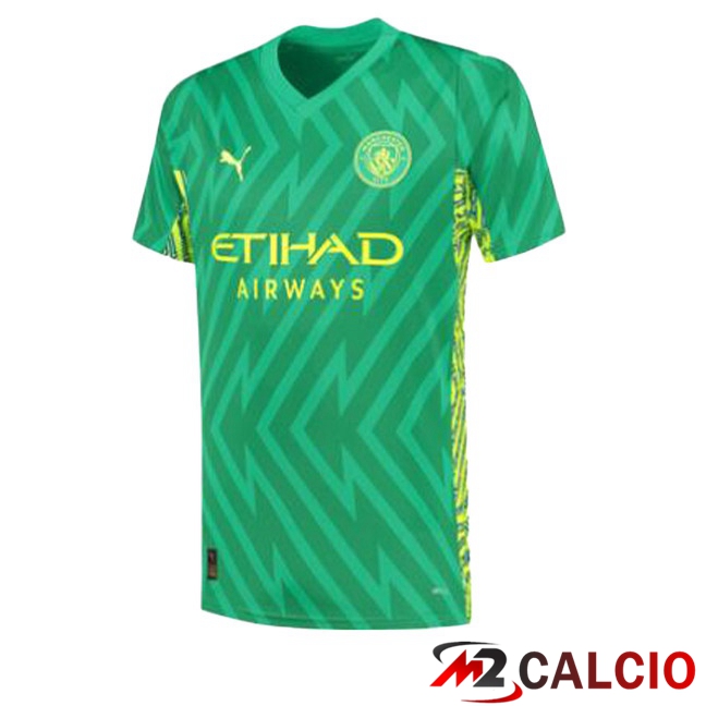 Maglia Calcio Manchester City Portiere Verde 2023/2024