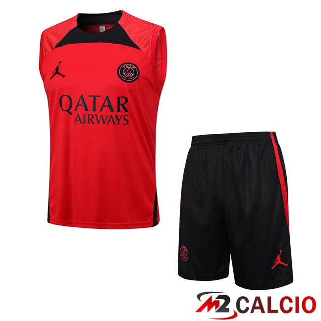 Canotta Calcio Paris PSG + Pantaloncini Rosso 2023/2024