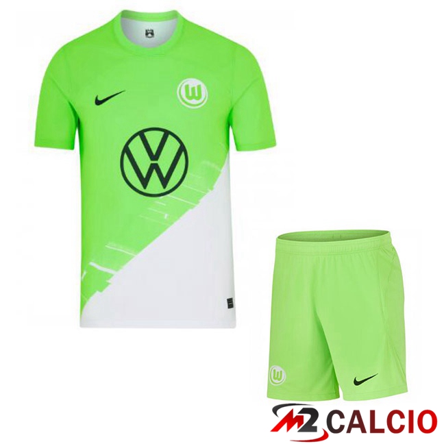Maglia Calcio Vfl Wolfsburg Bambino Prima Verde 2023/2024
