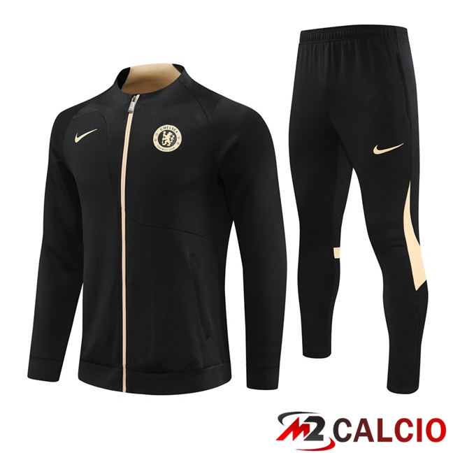 Insieme Tuta Calcio - Giacca FC Chelsea Nero 2023/2024