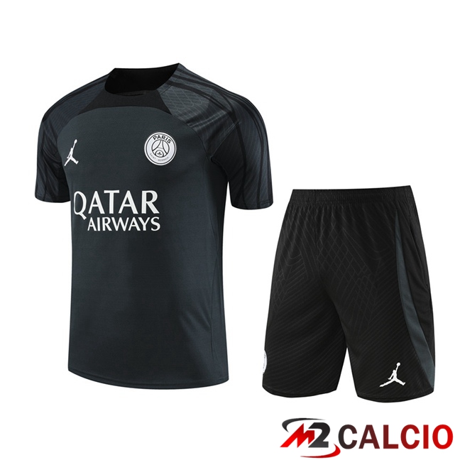 T Shirt Allenamento JORDAN Paris PSG + Pantaloncini Nero 2023/2024
