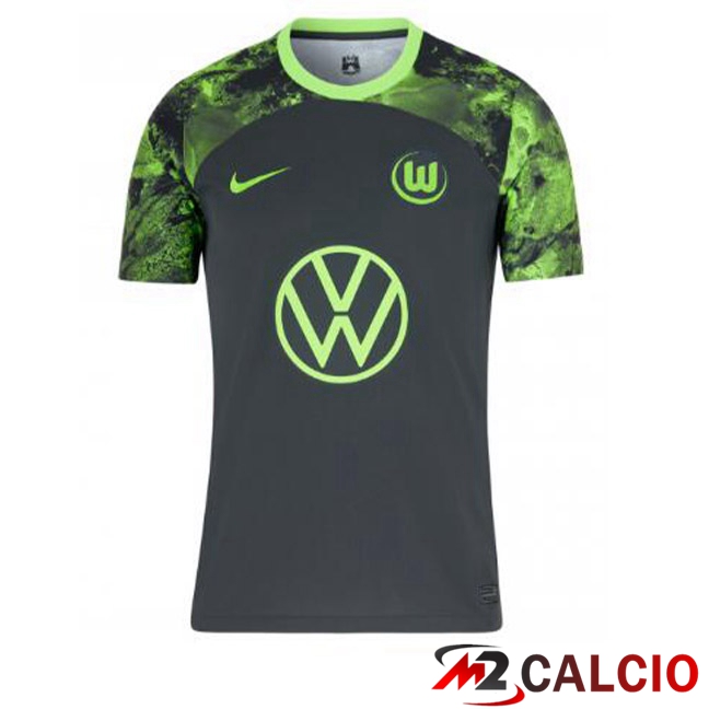 Maglia Calcio Vfl Wolfsburg Seconda Nero 2023/2024