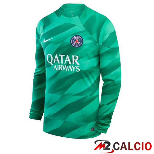 Maglia Calcio Paris PSG Portiere Manica Lunga Verde 2023/2024