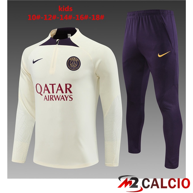 Insieme Tuta Calcio Paris PSG Bambino Bianco 2023/2024