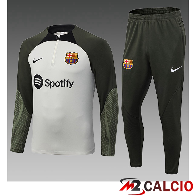 Insieme Tuta Calcio FC Barcellona Bambino Grigio Verde 2023/2024