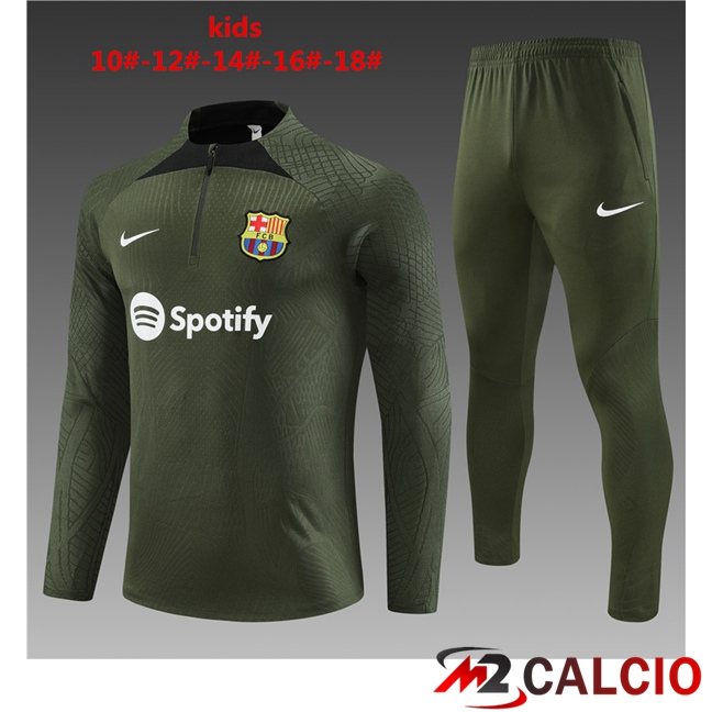 Insieme Tuta Calcio FC Barcellona Bambino Verde 2023/2024