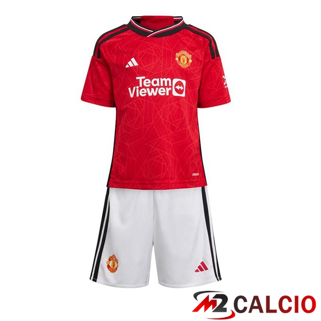 Maglie Calcio Manchester United Bambino Prima Rosso 2023/2024