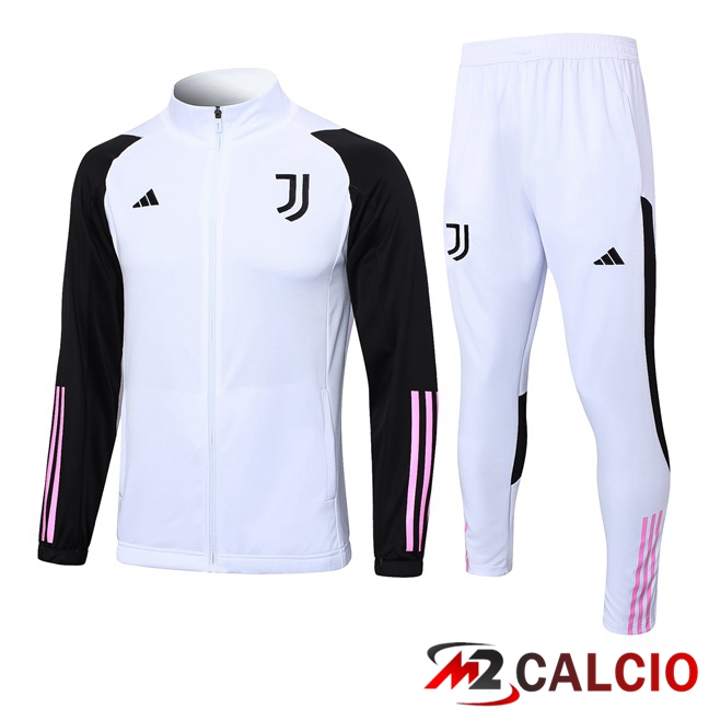 Insieme Tuta Calcio - Giacca Juventus Bianco Nero 2023/2024