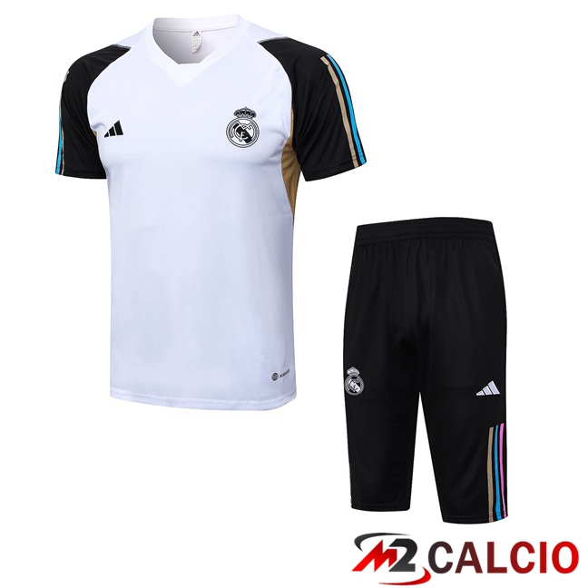 T Shirt Allenamento Real Madrid + Pantaloncini Bianco 2023/2024