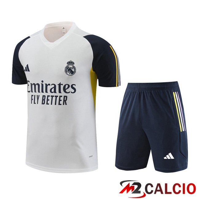 T Shirt Allenamento Real Madrid + Pantaloncini Bianco 2023/2024