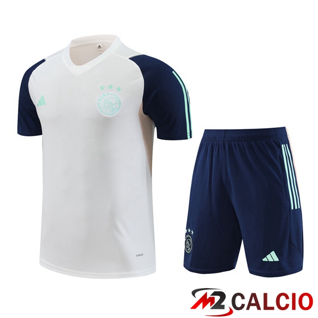 T Shirt Allenamento AFC Ajax + Pantaloncini Bianco 2023/2024