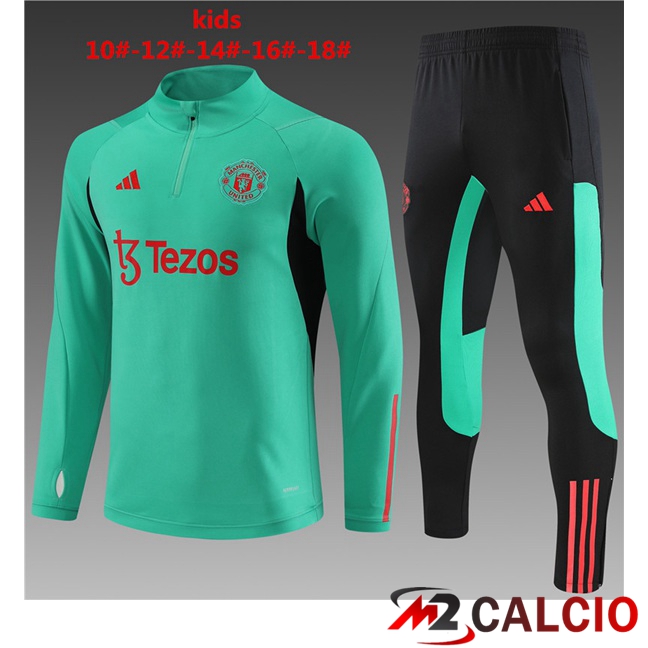 Insieme Tuta Calcio Manchester United Bambino Verde 2023/2024
