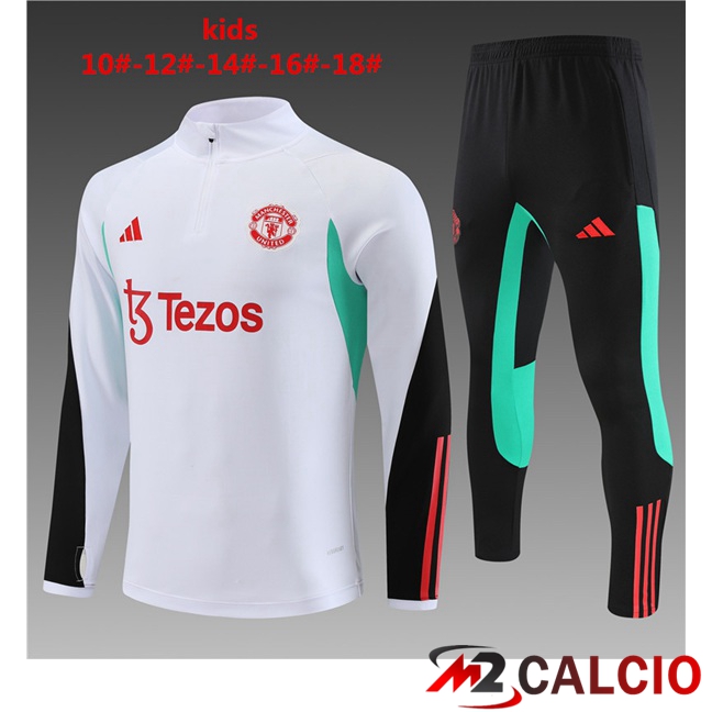 Insieme Tuta Calcio Manchester United Bambino Bianco 2023/2024