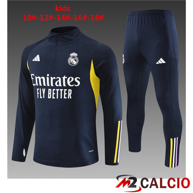 Insieme Tuta Calcio Real Madrid Bambino Blu Reale 2023/2024