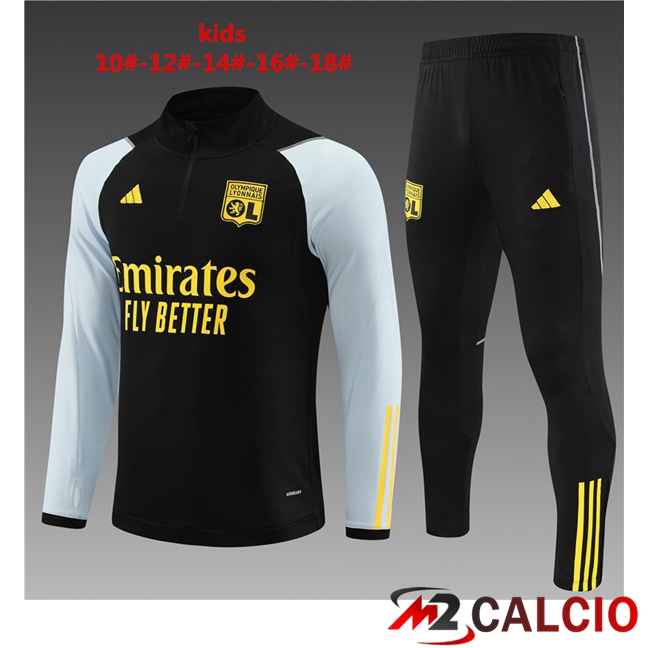Insieme Tuta Calcio Lyon OL Bambino Nero 2023/2024