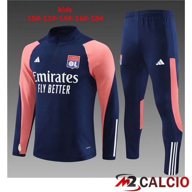 Insieme Tuta Calcio Lyon OL Bambino Blu Reale 2023/2024