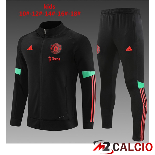 Insieme Tuta Calcio - Giacca Manchester United Bambino Nero 2023/2024