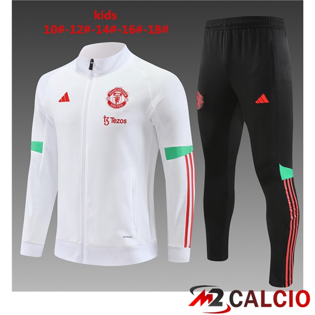 Insieme Tuta Calcio - Giacca Manchester United Bambino Bianco 2023/2024