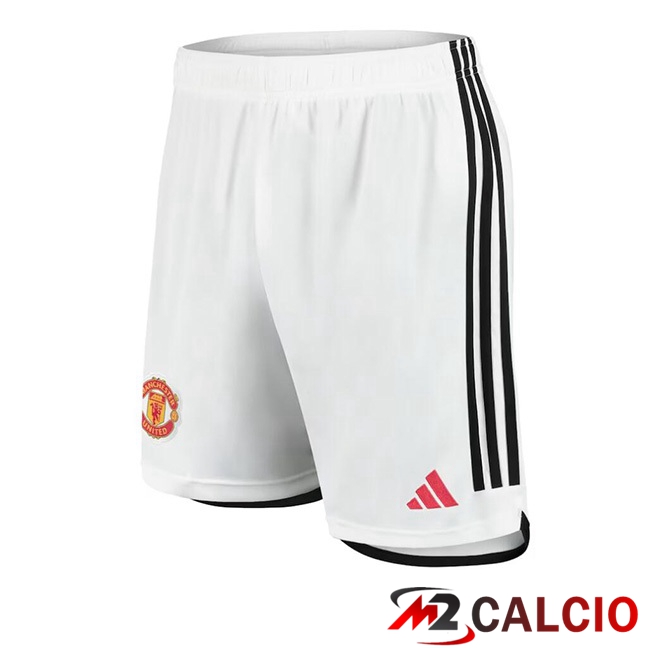 Pantaloncini Calcio Manchester United Prima Bianco 2023/2024