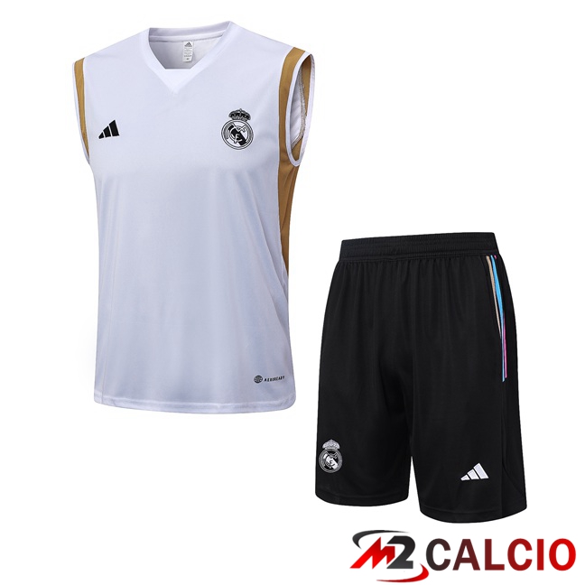 Canotta Calcio Real Madrid + Pantaloncini Bianco 2023/2024
