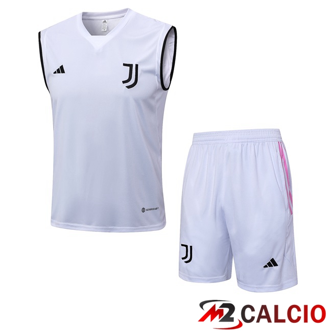 Canotta Calcio Juventus + Pantaloncini Bianco 2023/2024