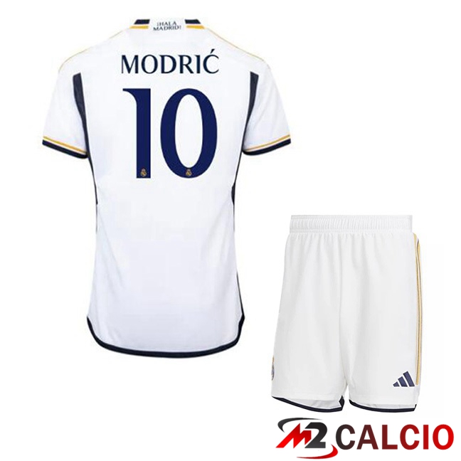 Maglie Calcio Real Madrid (Modrić 10) Bambino Prima Bianco 2023/2024