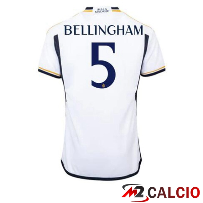 Maglie Calcio Real Madrid (Bellingham 5) Prima Bianco 2023/2024
