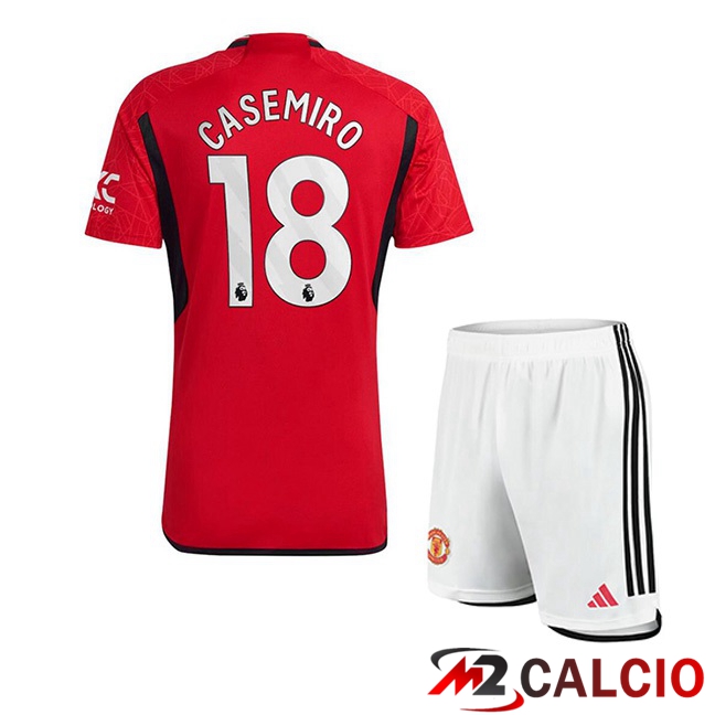 Maglie Calcio Manchester United (Casemiro 18) Bambino Prima Rosso 2023/2024