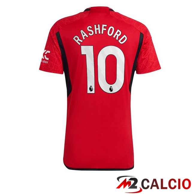 Maglie Calcio Manchester United (Rashford 10) Prima Rosso 2023/2024